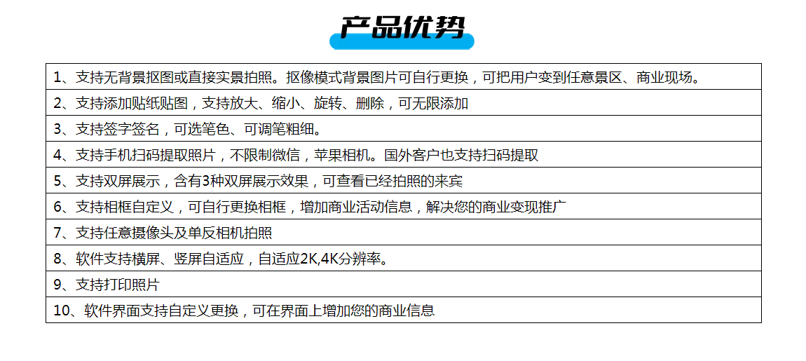 六合一功能大头贴拍照机